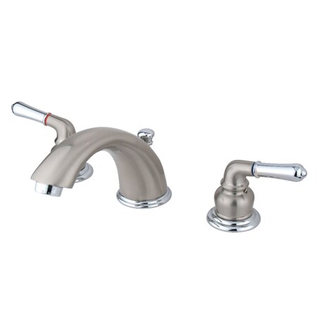 Kingston Brass KB967 Magellan Widespread Bathroom Faucet W/Retail Pop-Up, Nickel/Chrm KB967